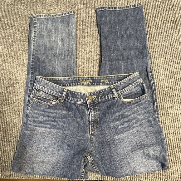 Simply Vera Vera Wang Pant Womens 10 Straight Leg Denim Blue Jean Pockets - Picture 3 of 13